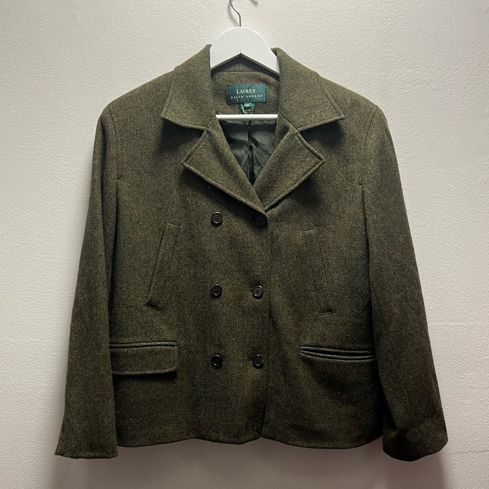 Lauren Ralph Lauren Khaki Double-Breasted Blazer